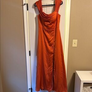 Elegant Orange Evening Gown